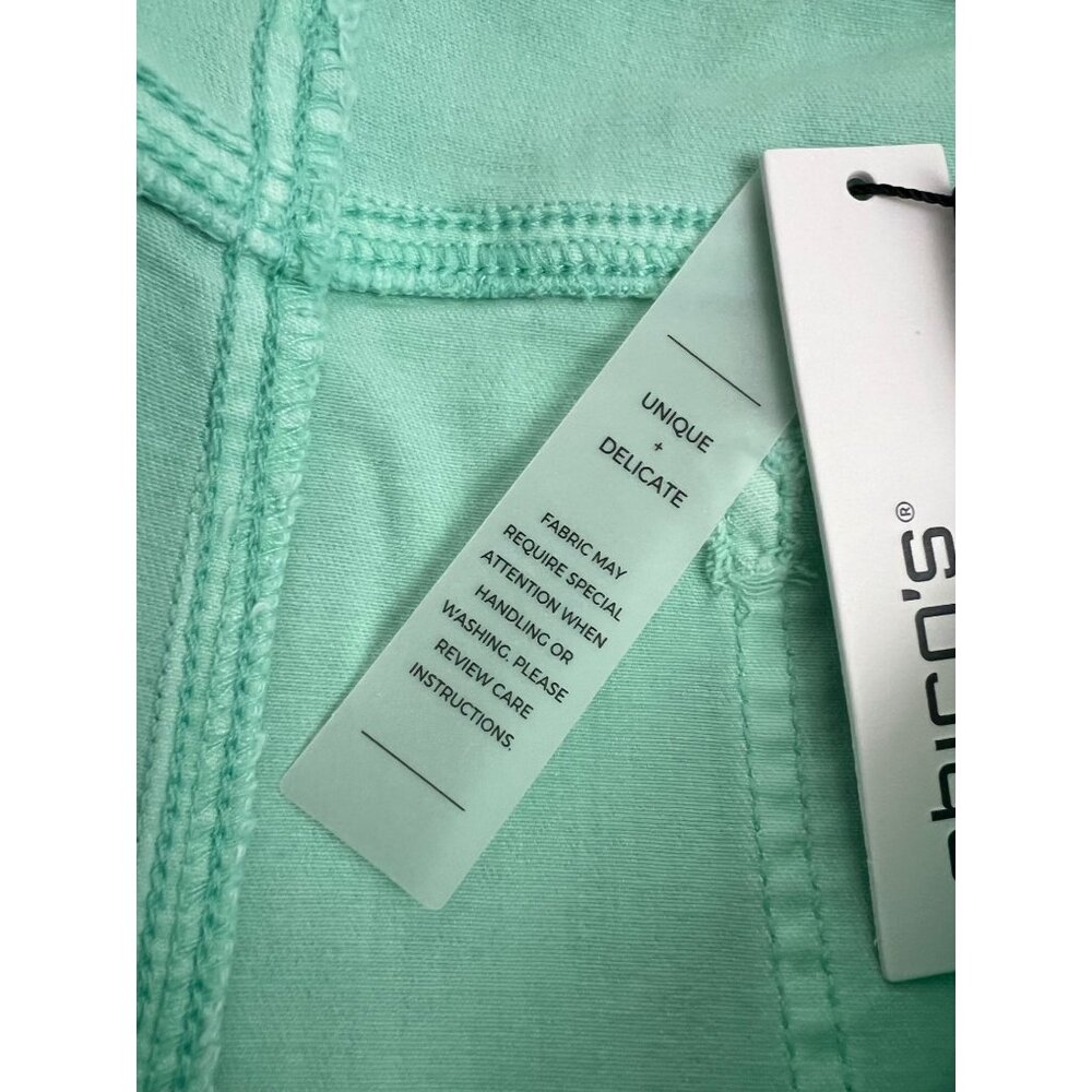 Chico's Size 2.5 US 14 So Slimming Girlfriend Short Teal Green NWT Denim - Picture 5 of 9